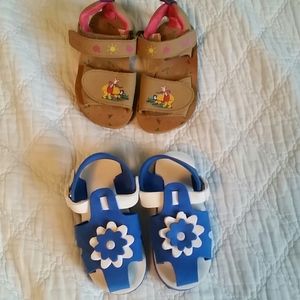 2 pair little girls'  sandals-like new!